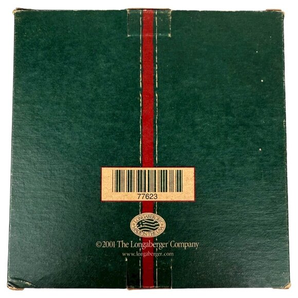 New 2001 Longaberger Pewter Star Ornament Set Of 3 Red Ribbon In Original Box - Picture 11 of 12